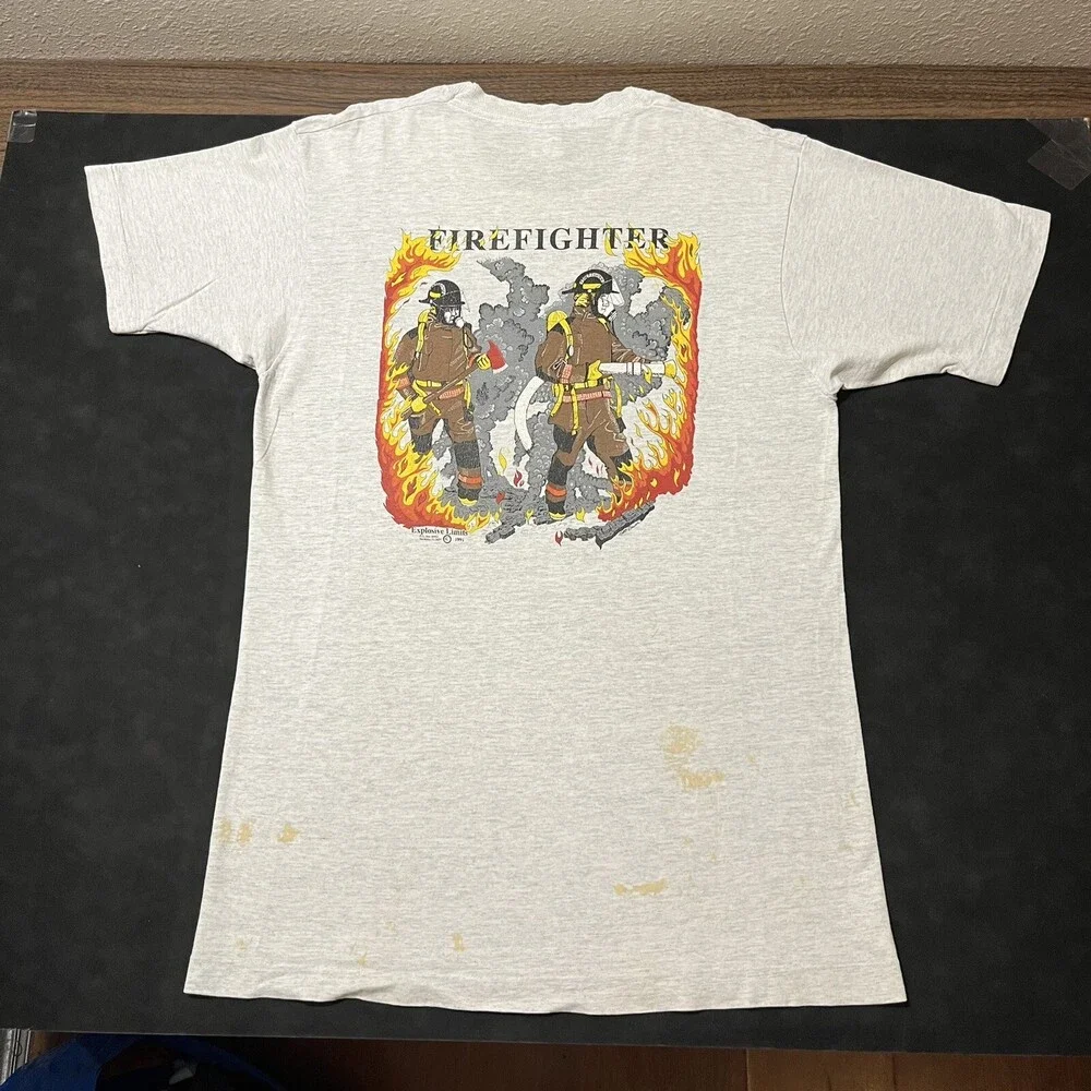 Firefighter Shirt Vintage NYFD 80s 90s NYPD Thrash Firemen American New York